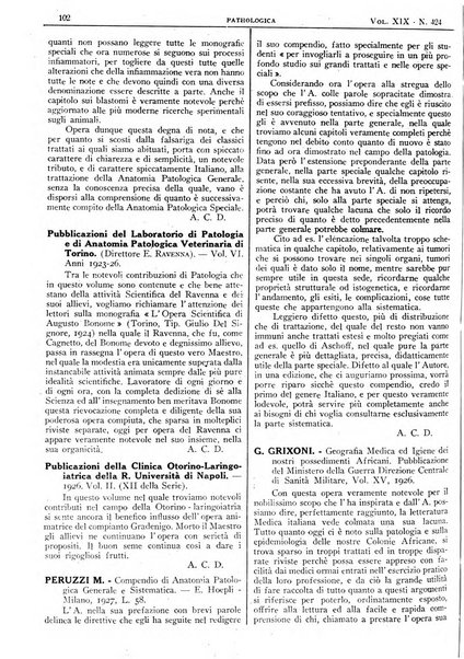 Pathologica rivista quindicinale