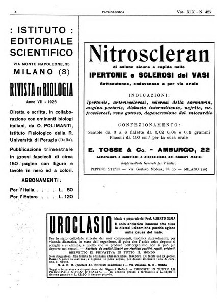 Pathologica rivista quindicinale