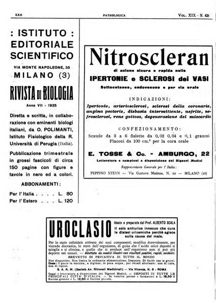 Pathologica rivista quindicinale