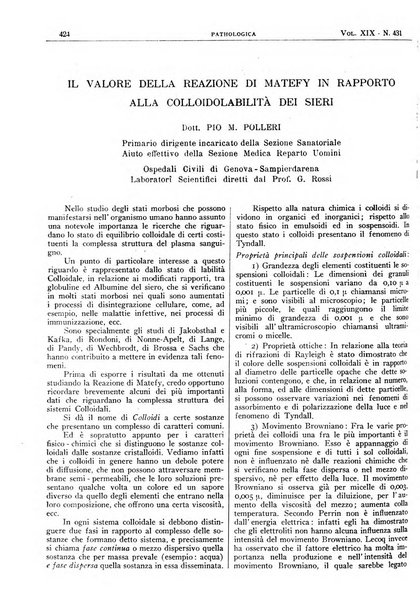 Pathologica rivista quindicinale