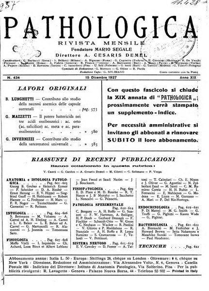 Pathologica rivista quindicinale