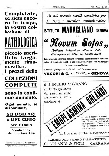 Pathologica rivista quindicinale