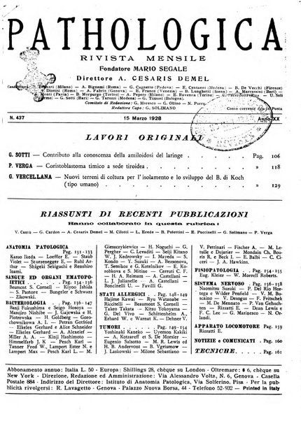 Pathologica rivista quindicinale