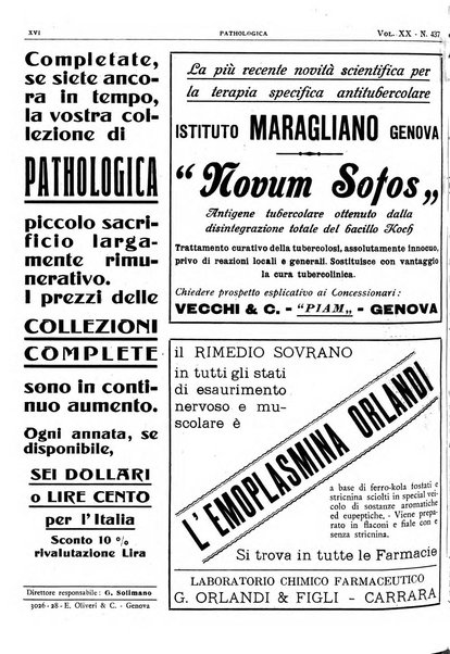 Pathologica rivista quindicinale