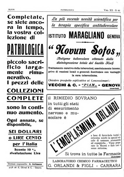 Pathologica rivista quindicinale