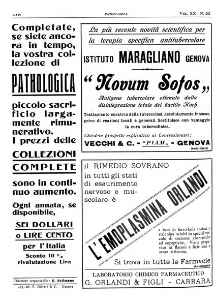 Pathologica rivista quindicinale