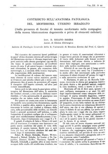 Pathologica rivista quindicinale