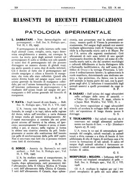 Pathologica rivista quindicinale