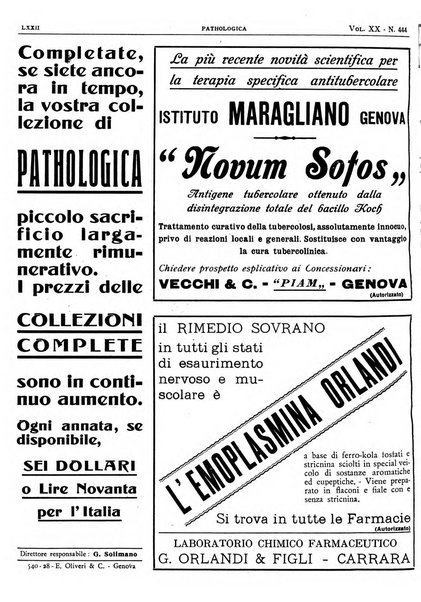 Pathologica rivista quindicinale