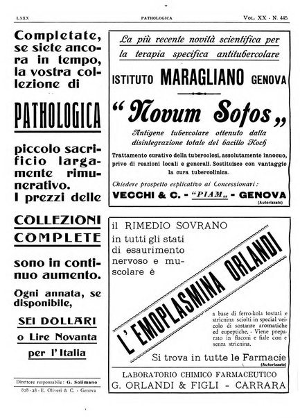 Pathologica rivista quindicinale