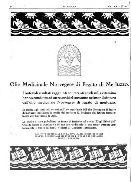 Pathologica rivista quindicinale