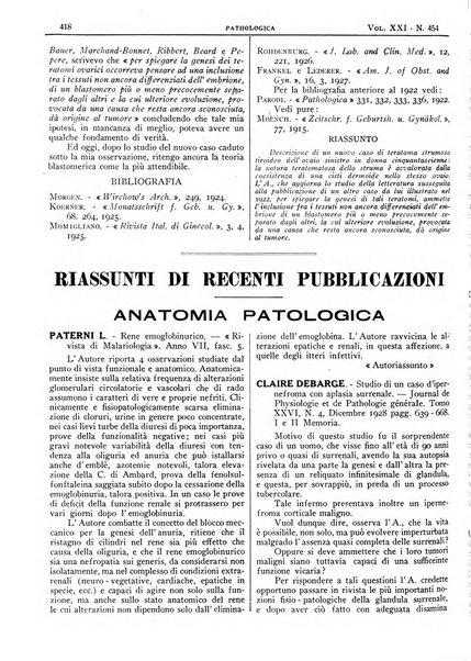 Pathologica rivista quindicinale