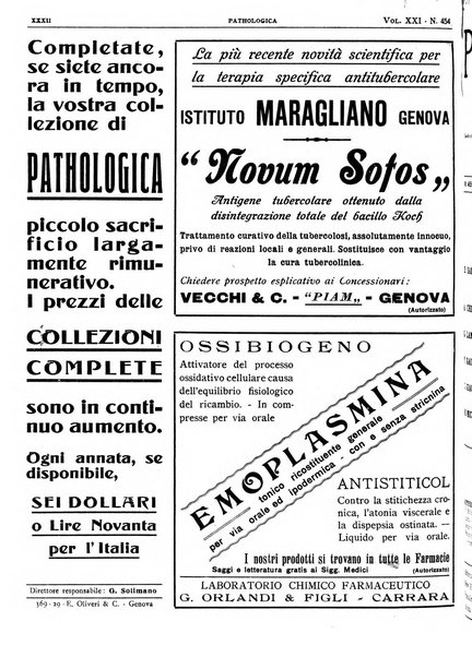 Pathologica rivista quindicinale