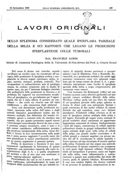 Pathologica rivista quindicinale