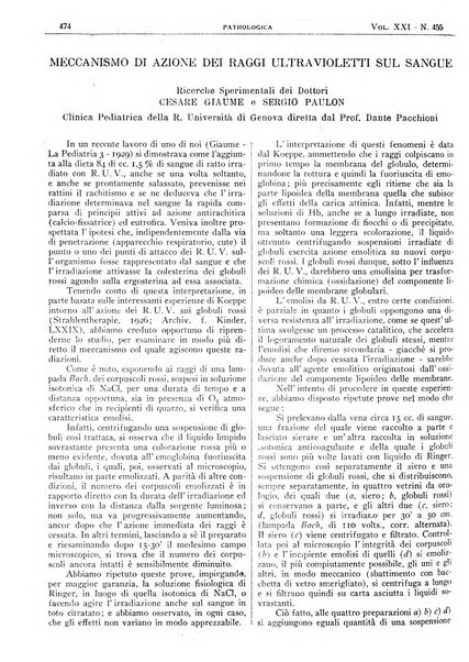 Pathologica rivista quindicinale