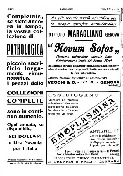 Pathologica rivista quindicinale