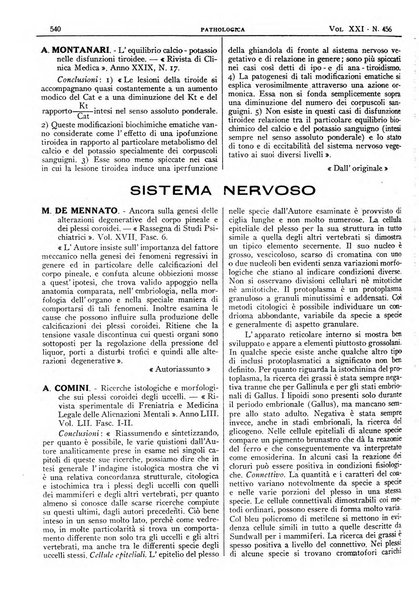 Pathologica rivista quindicinale