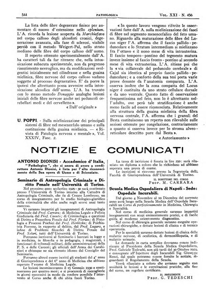 Pathologica rivista quindicinale