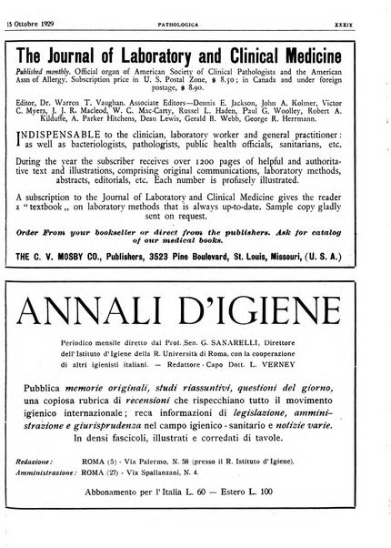 Pathologica rivista quindicinale