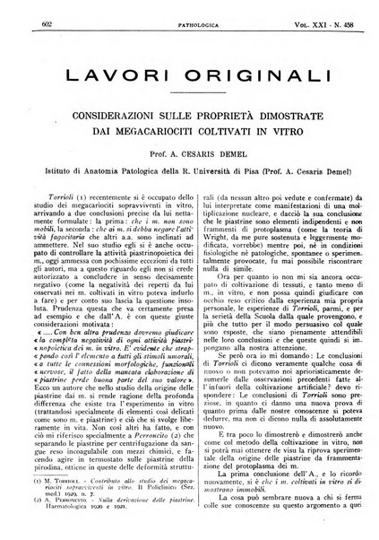 Pathologica rivista quindicinale