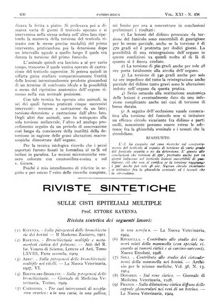 Pathologica rivista quindicinale