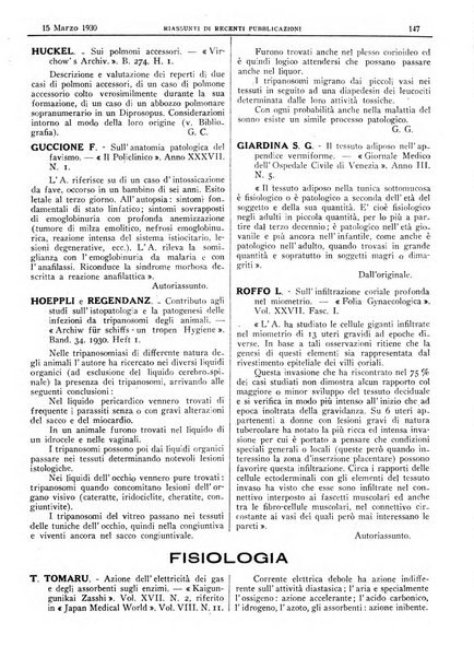 Pathologica rivista quindicinale