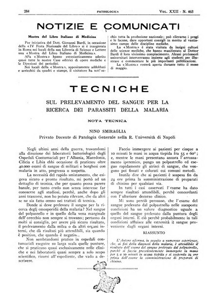 Pathologica rivista quindicinale