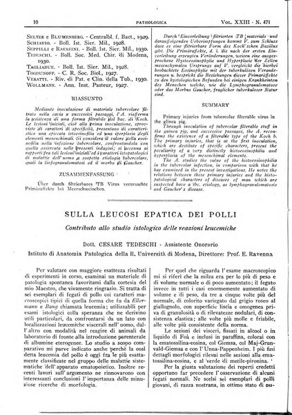 Pathologica rivista quindicinale