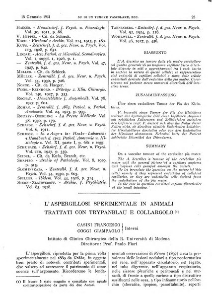 Pathologica rivista quindicinale