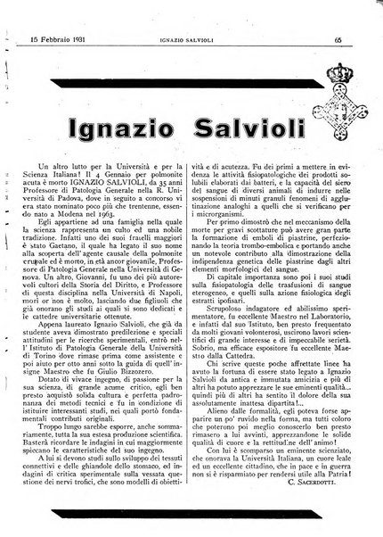 Pathologica rivista quindicinale