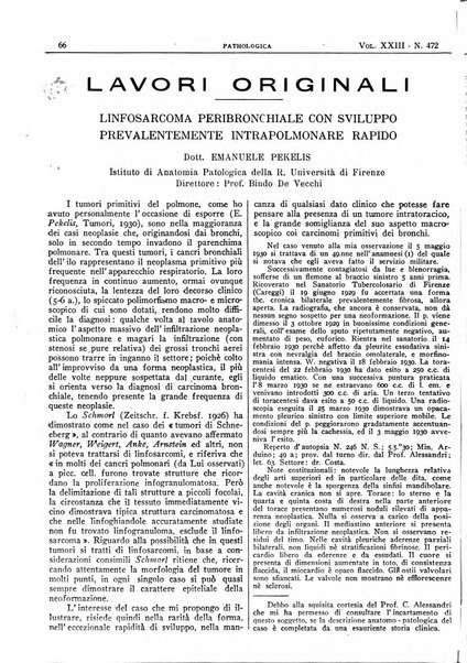 Pathologica rivista quindicinale