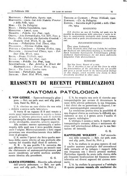 Pathologica rivista quindicinale