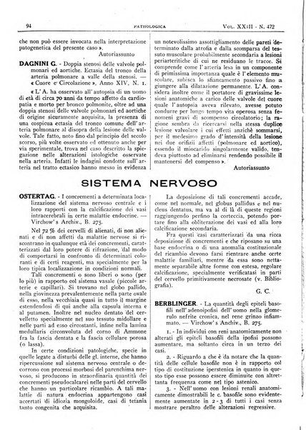 Pathologica rivista quindicinale