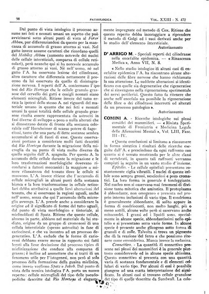 Pathologica rivista quindicinale