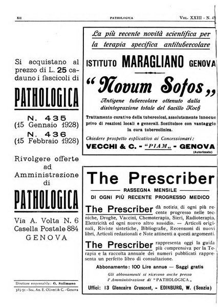 Pathologica rivista quindicinale