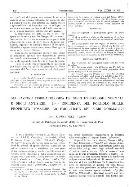 Pathologica rivista quindicinale