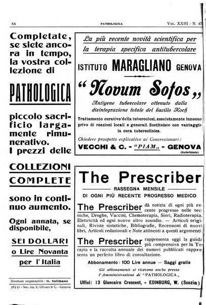 Pathologica rivista quindicinale