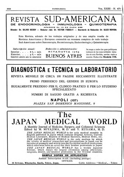 Pathologica rivista quindicinale