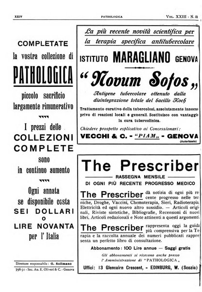 Pathologica rivista quindicinale