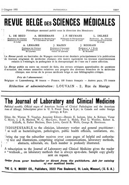 Pathologica rivista quindicinale