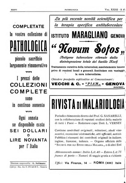 Pathologica rivista quindicinale