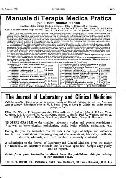 Pathologica rivista quindicinale