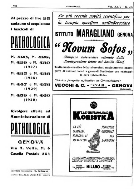 Pathologica rivista quindicinale