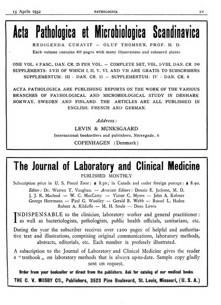 Pathologica rivista quindicinale