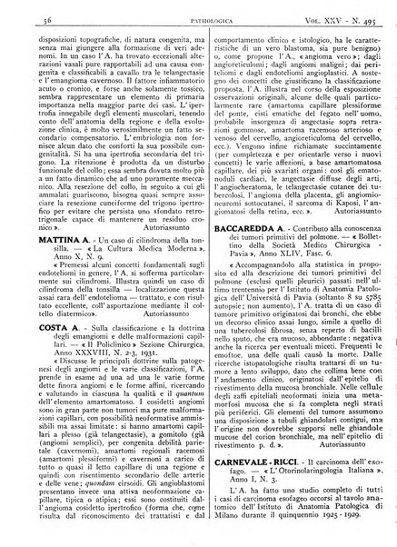 Pathologica rivista quindicinale