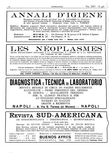 Pathologica rivista quindicinale