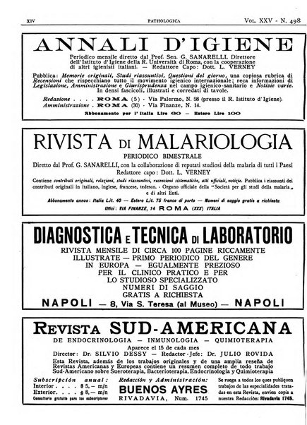 Pathologica rivista quindicinale