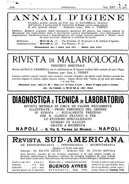 Pathologica rivista quindicinale