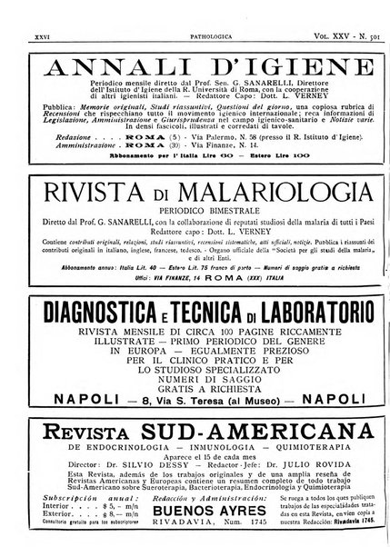 Pathologica rivista quindicinale