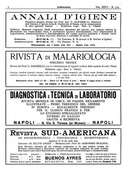 Pathologica rivista quindicinale